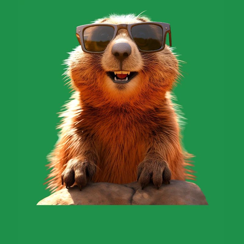 Murmeltier mit Sonnenbrille Nagetier Erdhörnchen
