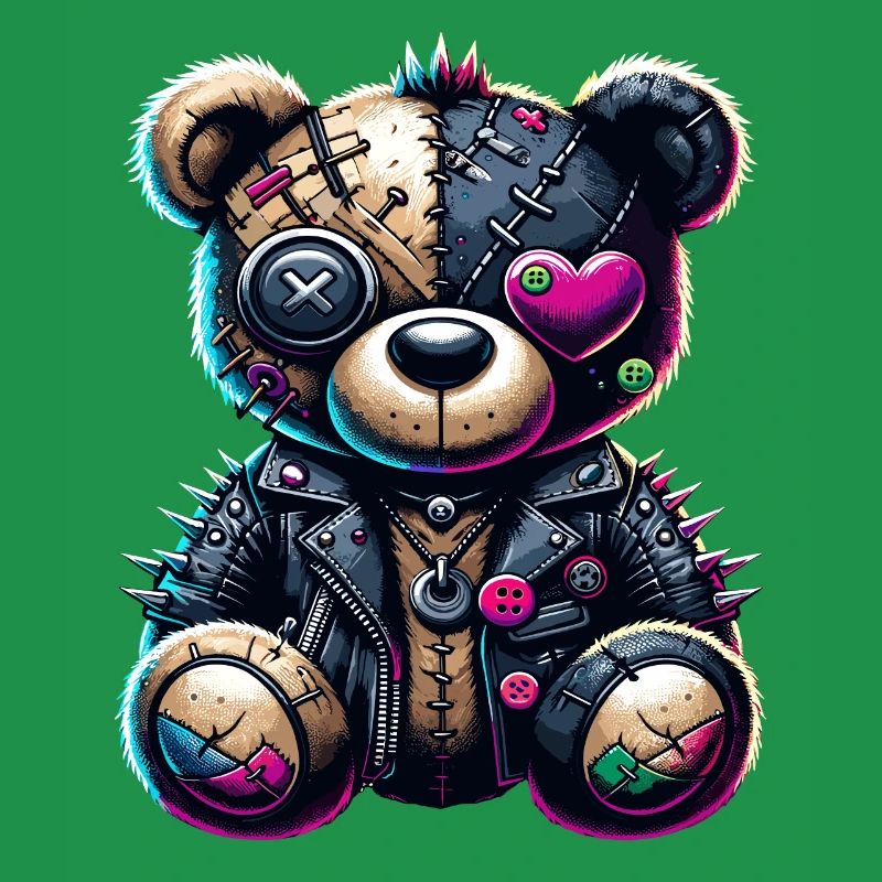 Punk Emo Plush Teddy Bear