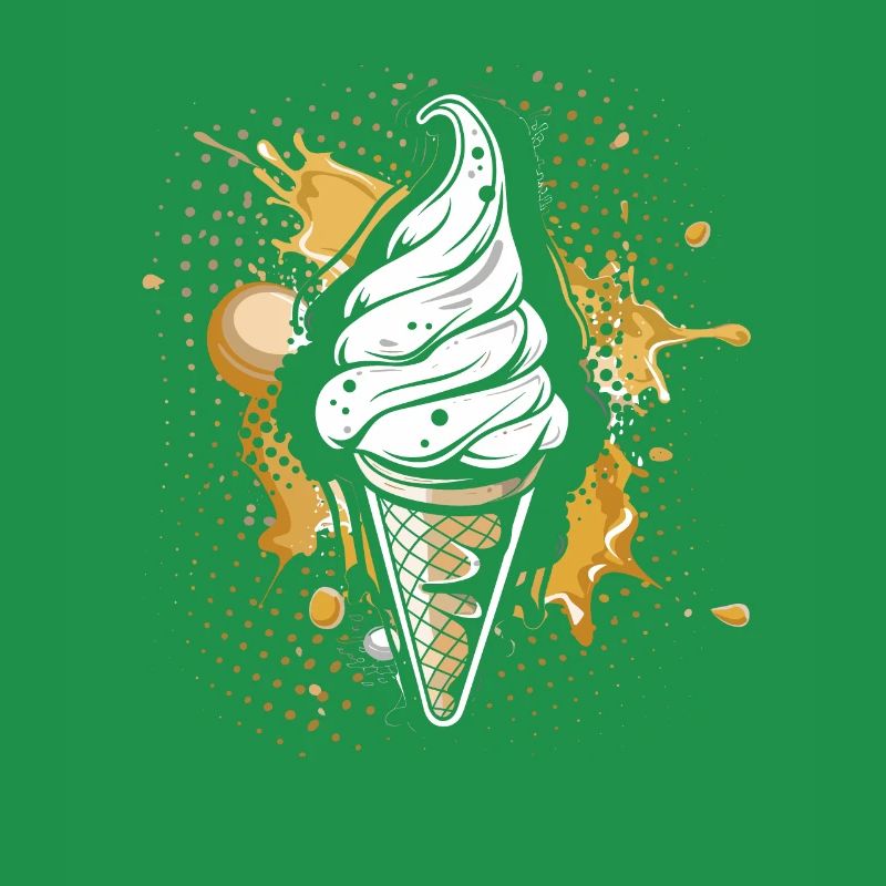 Cornet de crème glacée Éclaboussures de couleur
