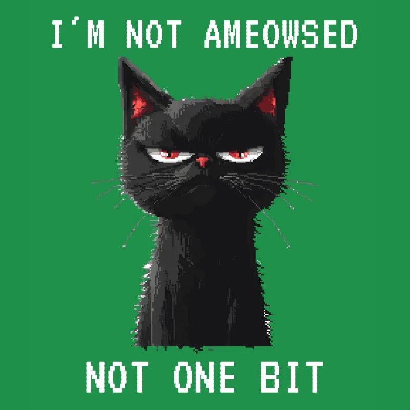 Je ne suis pas ameowsed chat drôle pixel art