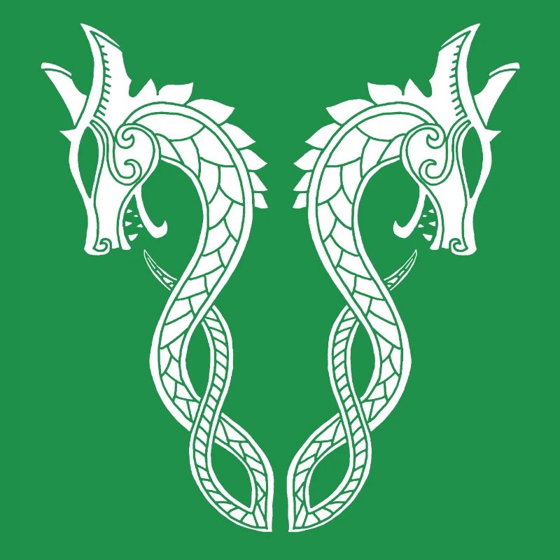 Weißer Drache mit zwei Köpfen