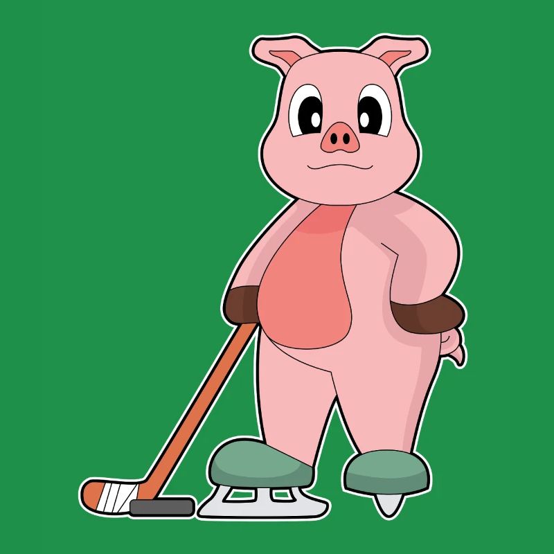 Schwein Eishockey Eishockeyschläger