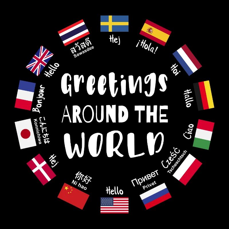 Greetings from all over the world, Hello in all languages