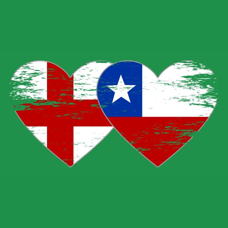 Angleterre Drapeau du Chili coeur utilisé