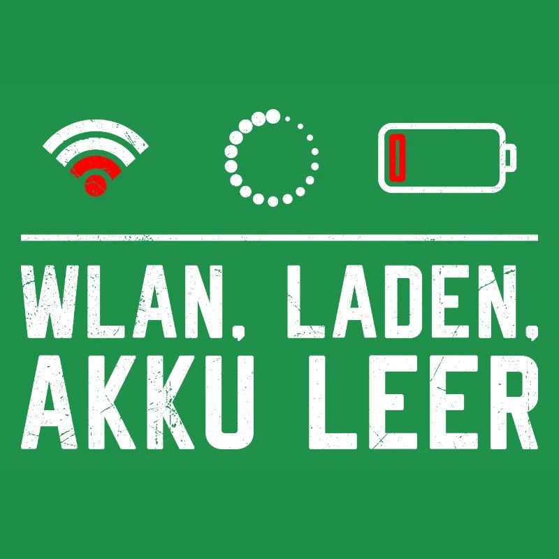 Coder WLAN. LADEN. AKKU LEER LUSTIG