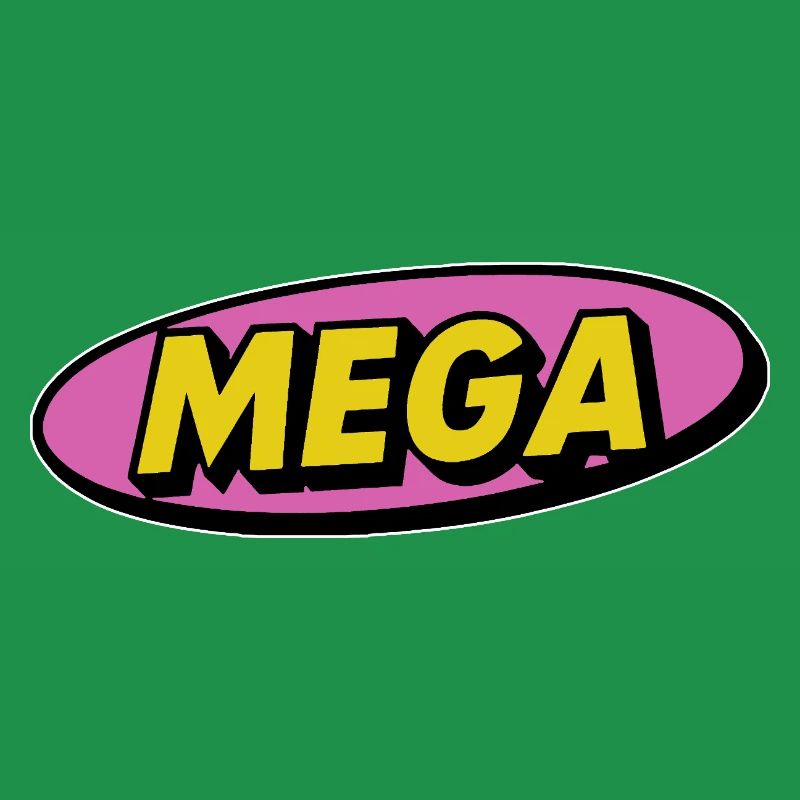 Mega comic retro lettering word