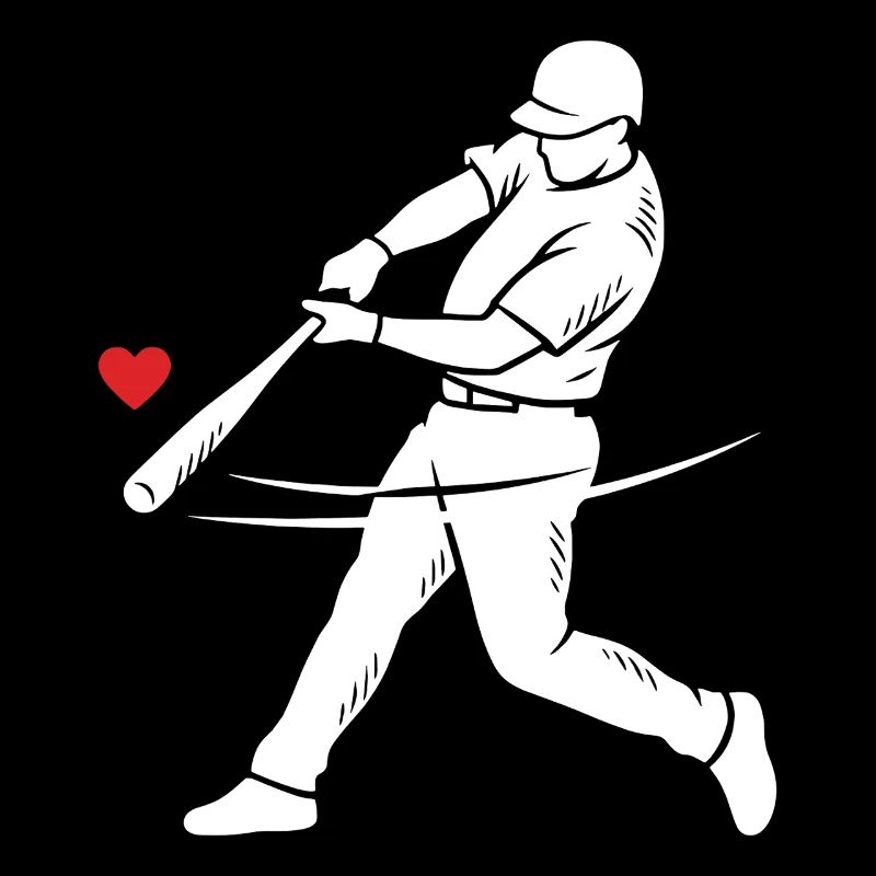 Baseball Schlagmann Silhouette Herz