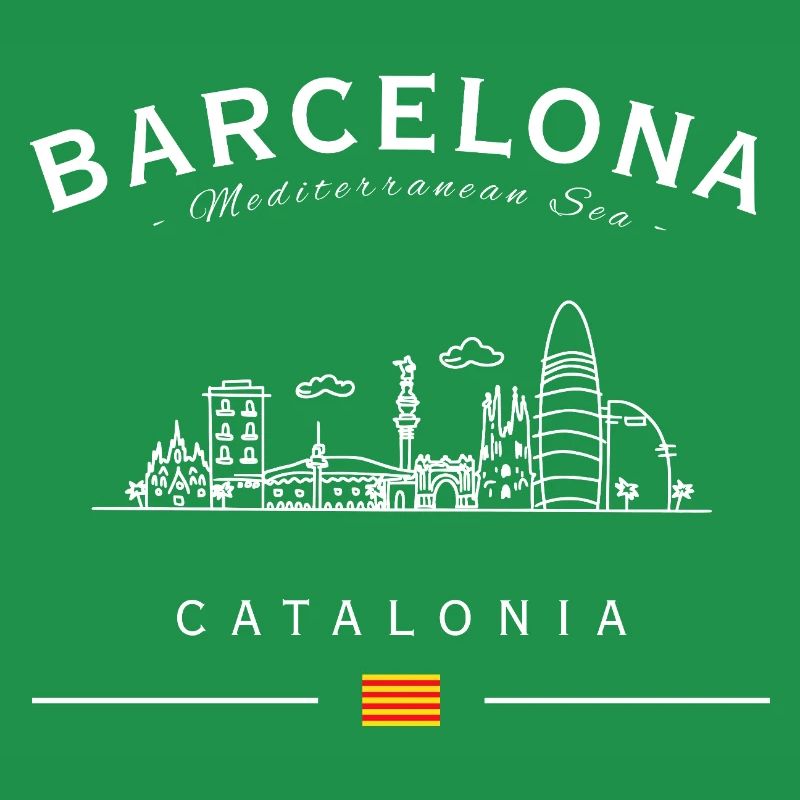 Silhouette de la Catalogne de la Skyline de Barcelone