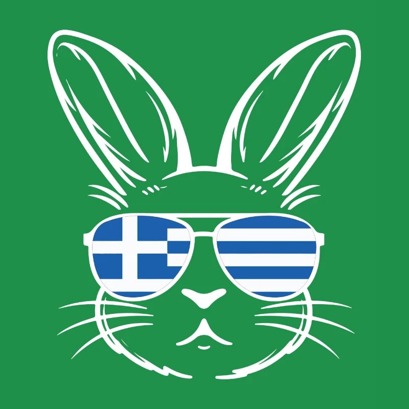 Greek Easter Greek Flag Easter Rabbit