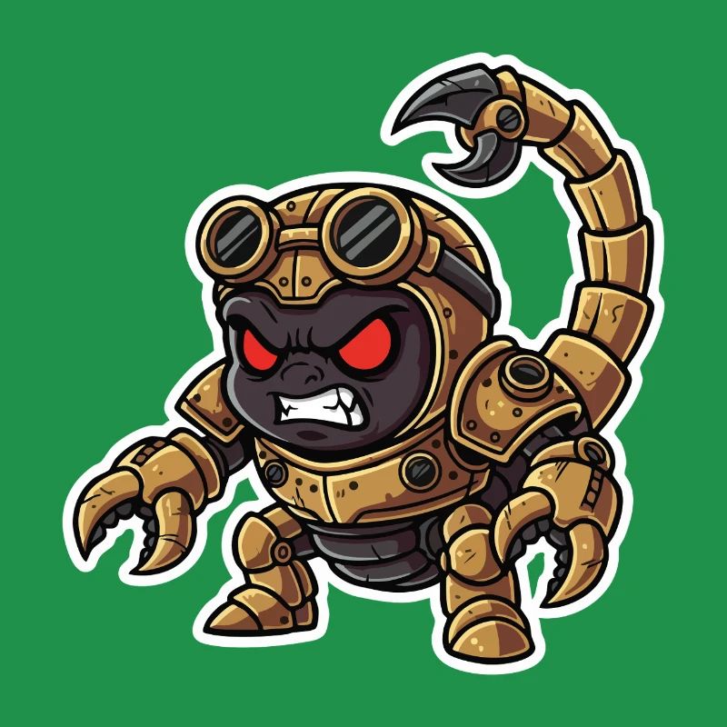 Scorpion Bionic Steampunk Warrior Brass Rivets