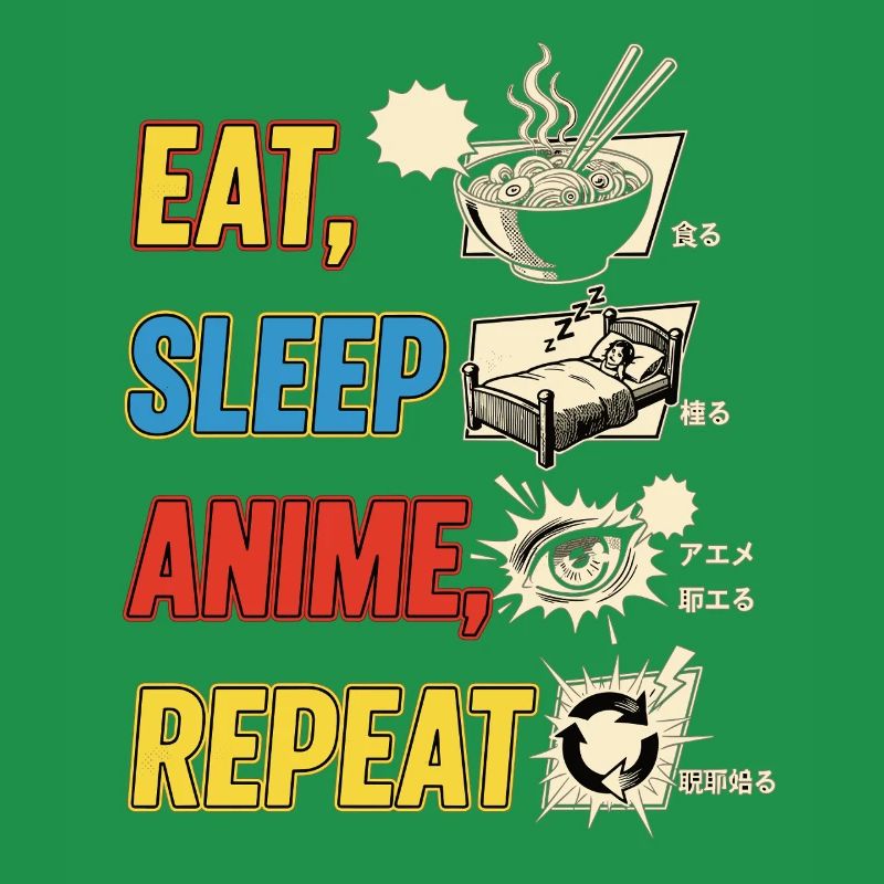 MANGER DORMIR ANIME RÉPÉTER