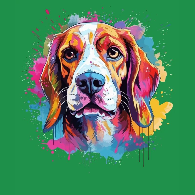 Art coloré de chien éclaboussé Beagle
