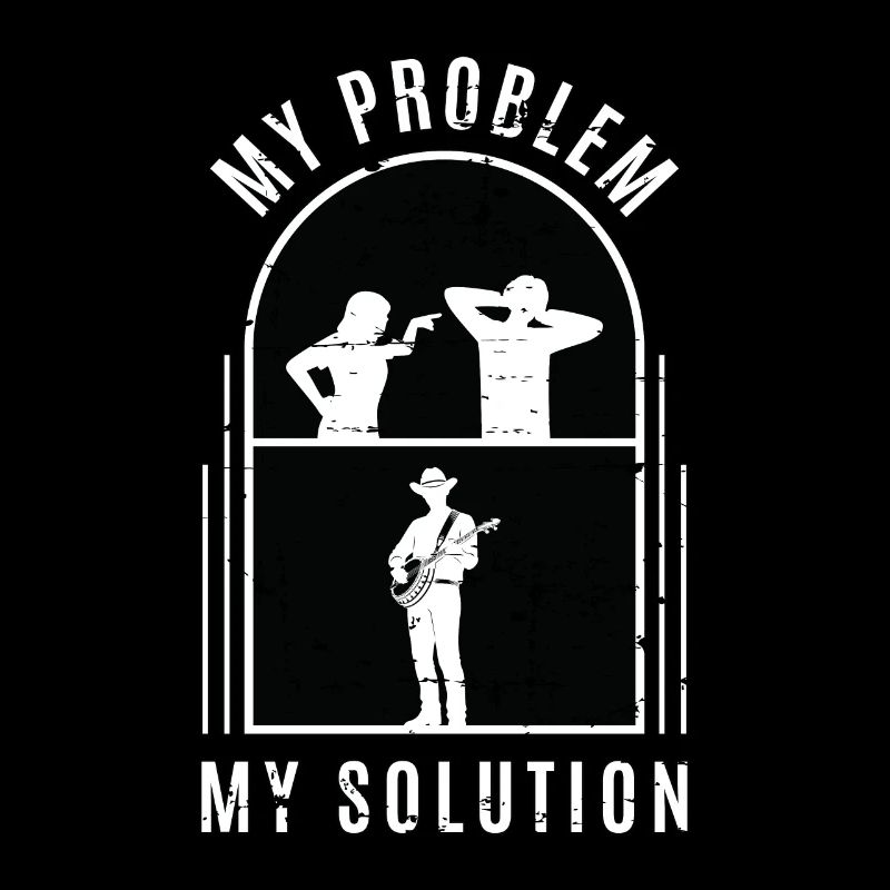 Banjo Player My Problem My Solution Pictogram Dad