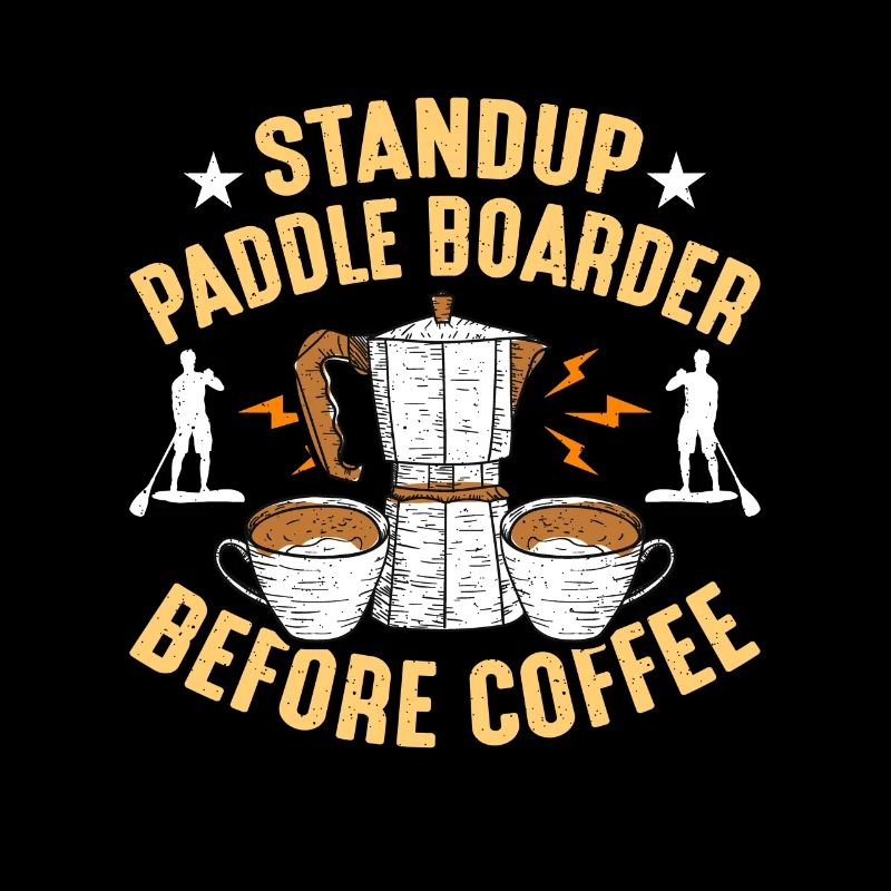 StandUp Paddle Boarder Before Paddleboard Coffee