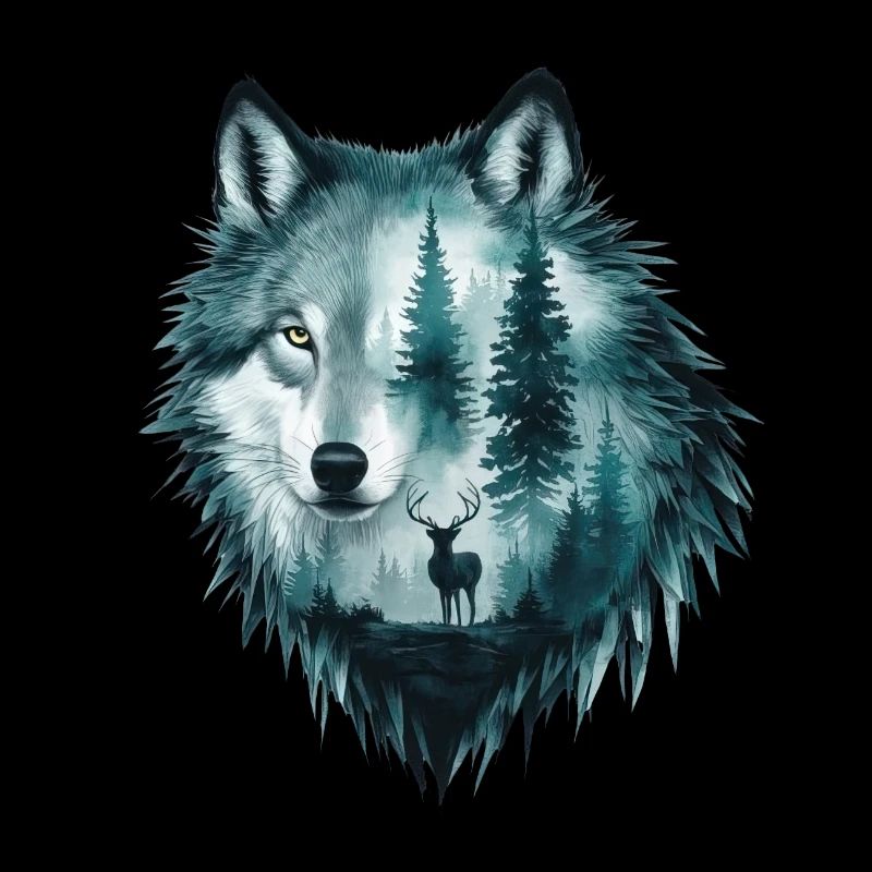 Conception de silhouette de tête de loup