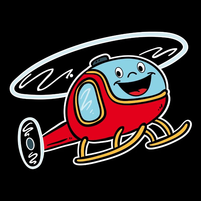 Funny red helicopter