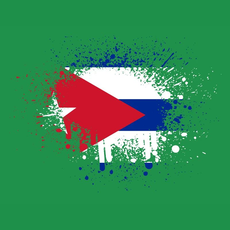 Drapeau de Cuba éclabousse de peinture Caraïbes Cuba La Havane