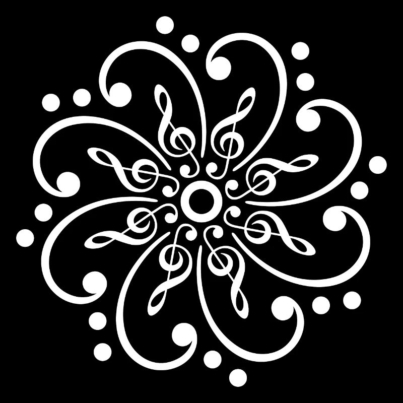 Musique, mandala, clef, clef basse, basse