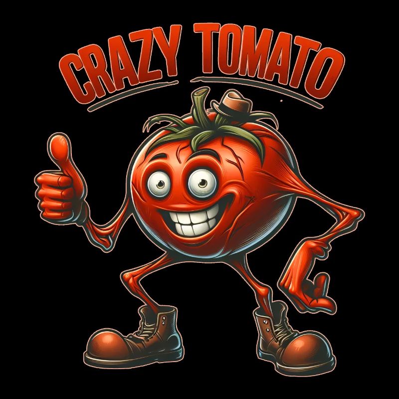 Crazy Veggies: Horror Tomato with hat + Thumps Up
