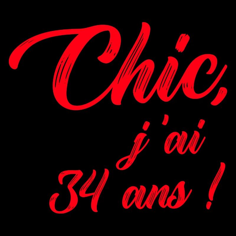 anniversaire chic j'ai 34 ans ! rouge