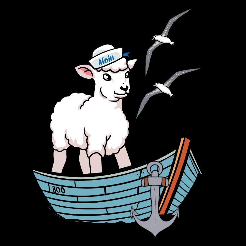 Moin maritim Schaf Boot Schafe Küste Boot