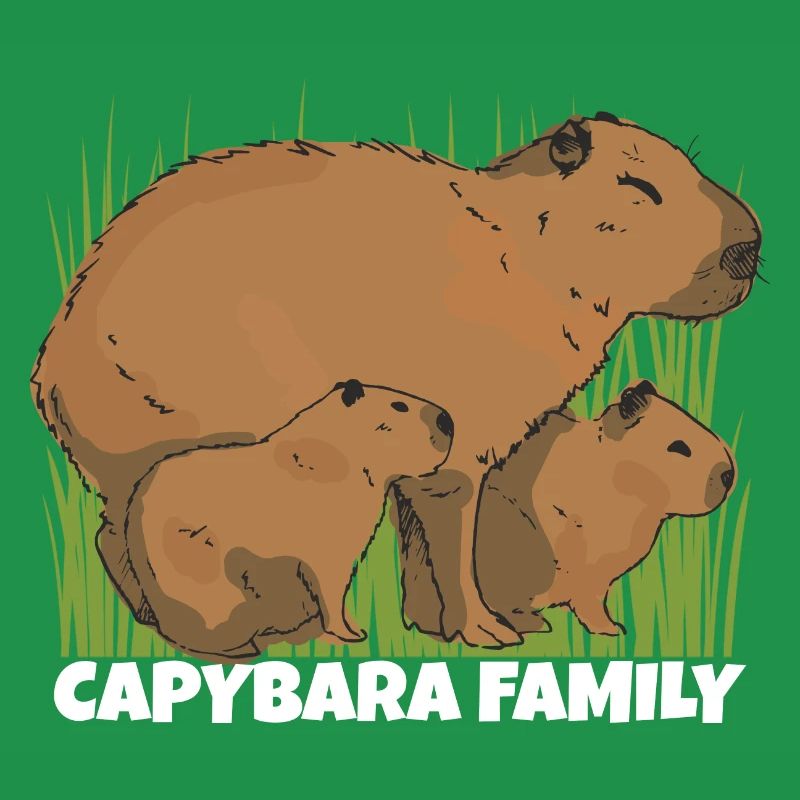 Capybara Familie Mutter Kinder