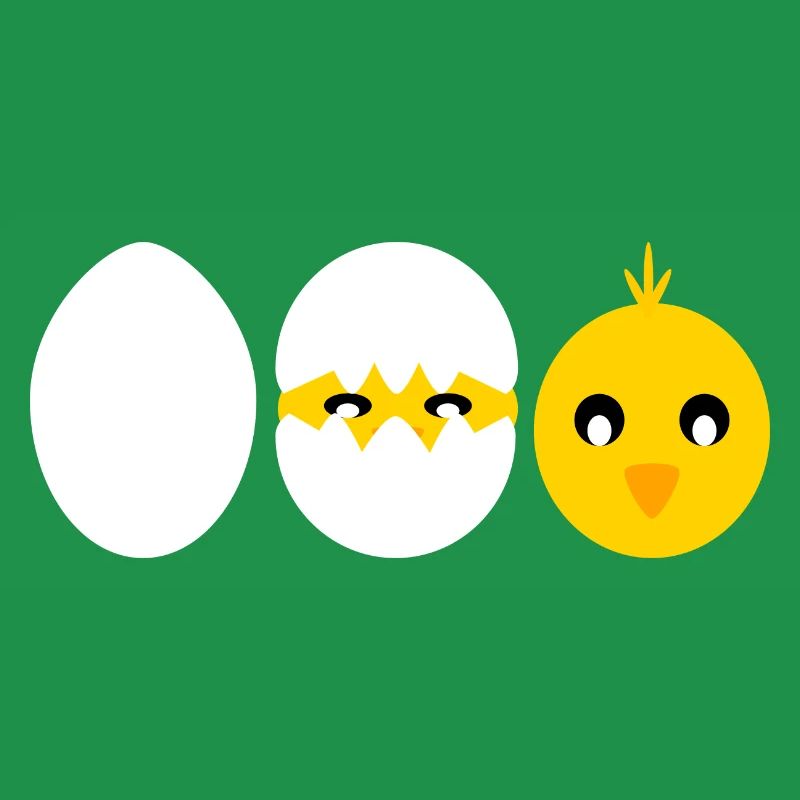 Comic hatching chick