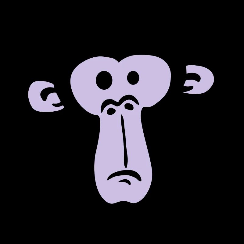 Sad Confused Monkey Head Boredom Face
