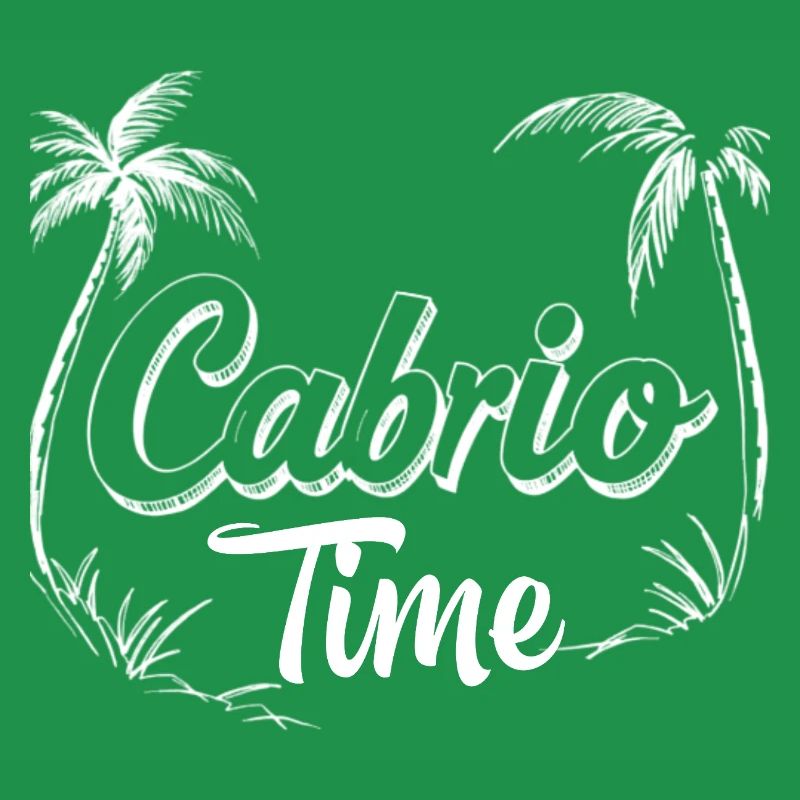 Cabrio Time Cooler Saying Cabriolet Palm Trees Summer