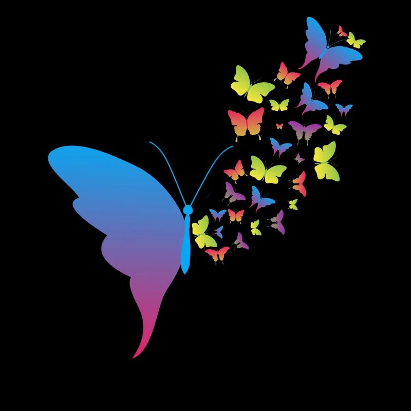Cute Butterfly Heart Pastel Colored