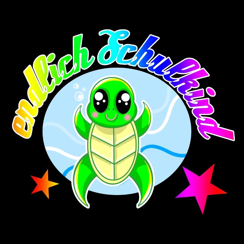 Endlich Schulkind Schildkröte Einschulung