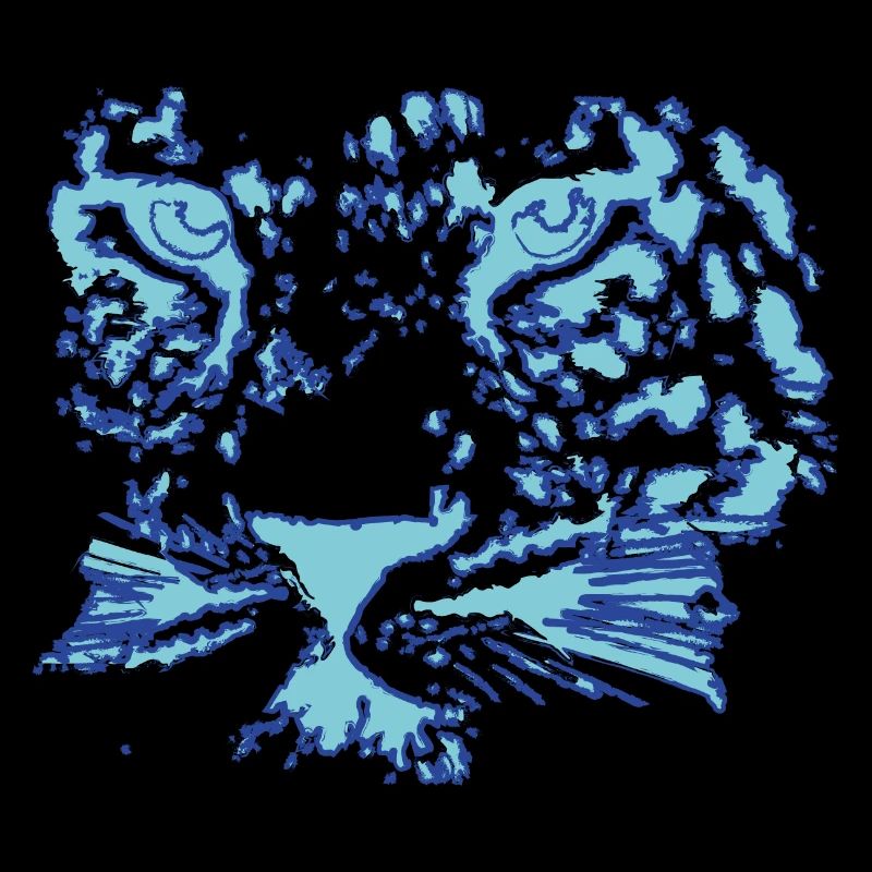 leopard, katze, wildkatze, graffiti, malerei,blau