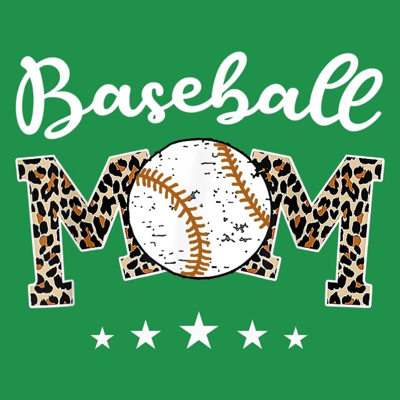 Softball Baseball Mama Leopard Tee Muttertag