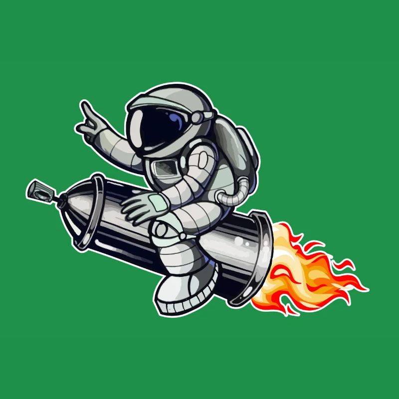 Graffiti astronaut with spray can rocket