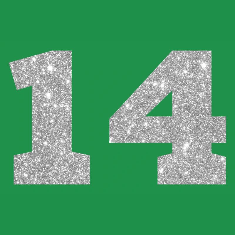 Nummer 14 Silberner Glitzer - 14. Jubiläum