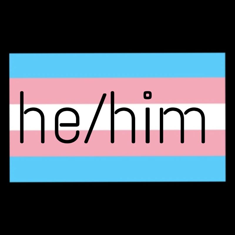 trans flag he/him pronouns