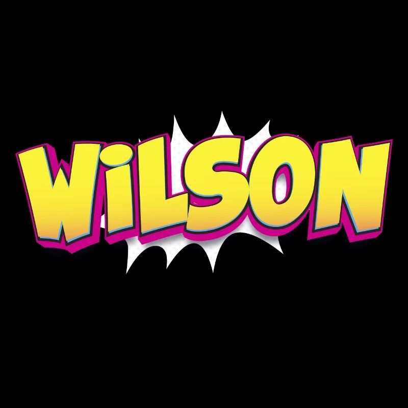Wilson Benutzerdefinierter Name Comic-Buch-Stil Pop-Art,
