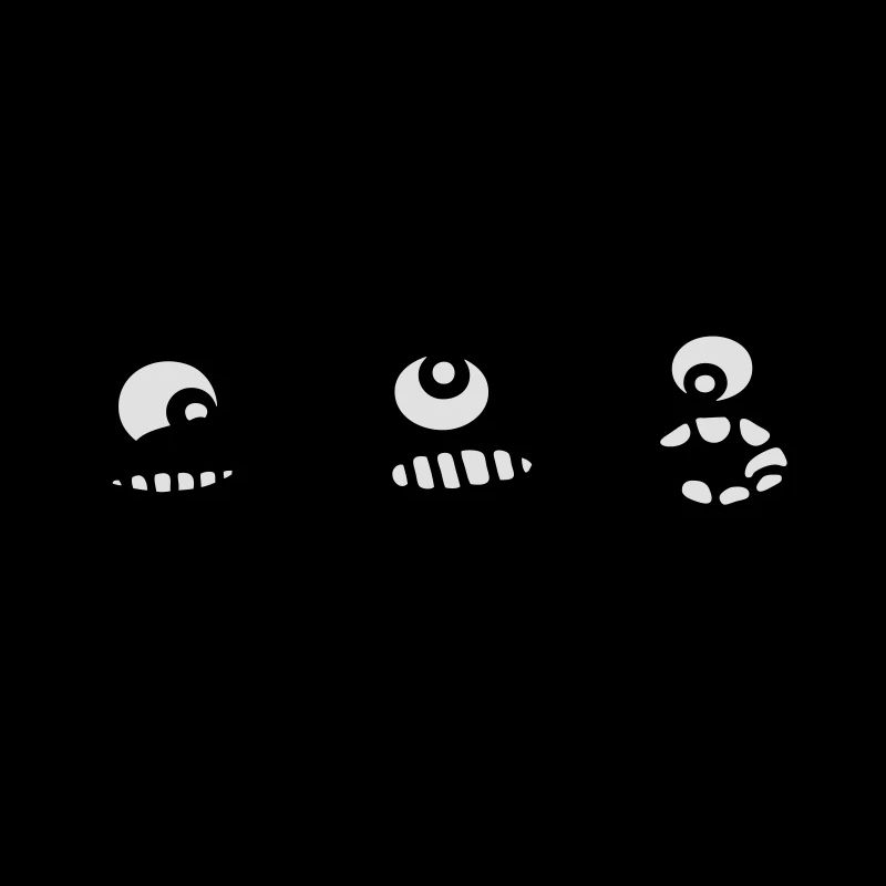cartoon monsters trio