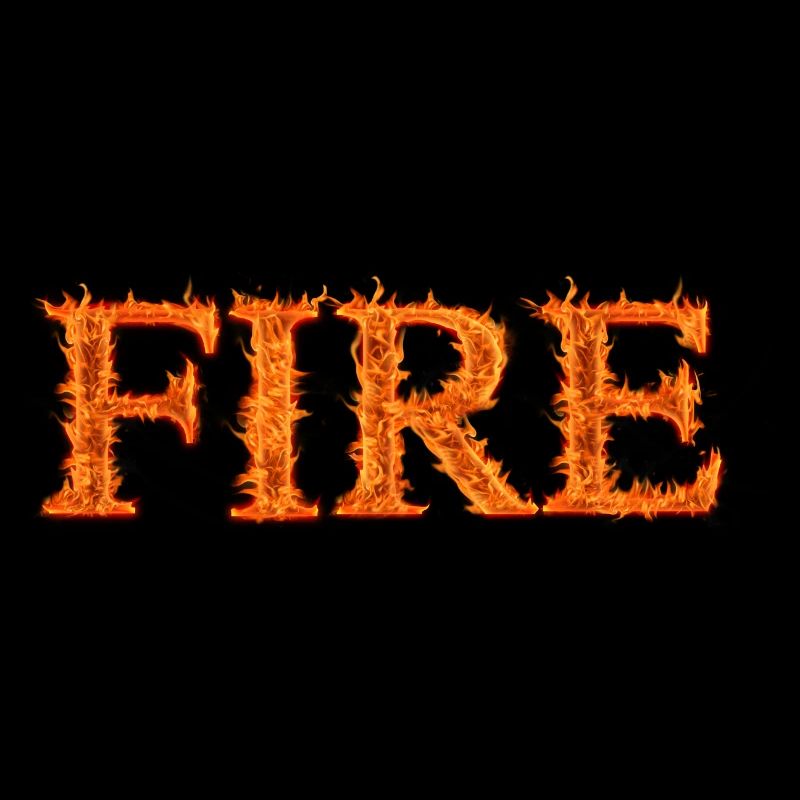 Flammender Text Design