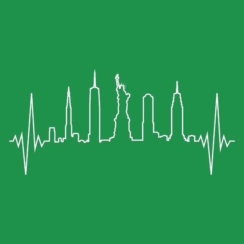 New York City Skyline Heartbeat