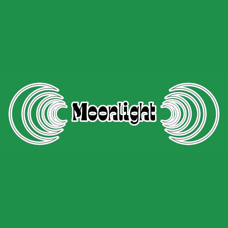 Moonlight lettering with crescent moon
