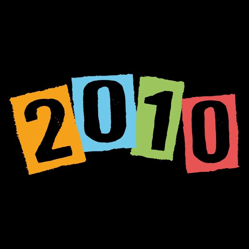 Geboren 2010 – Geburtstag mit großen bunten Zahlen