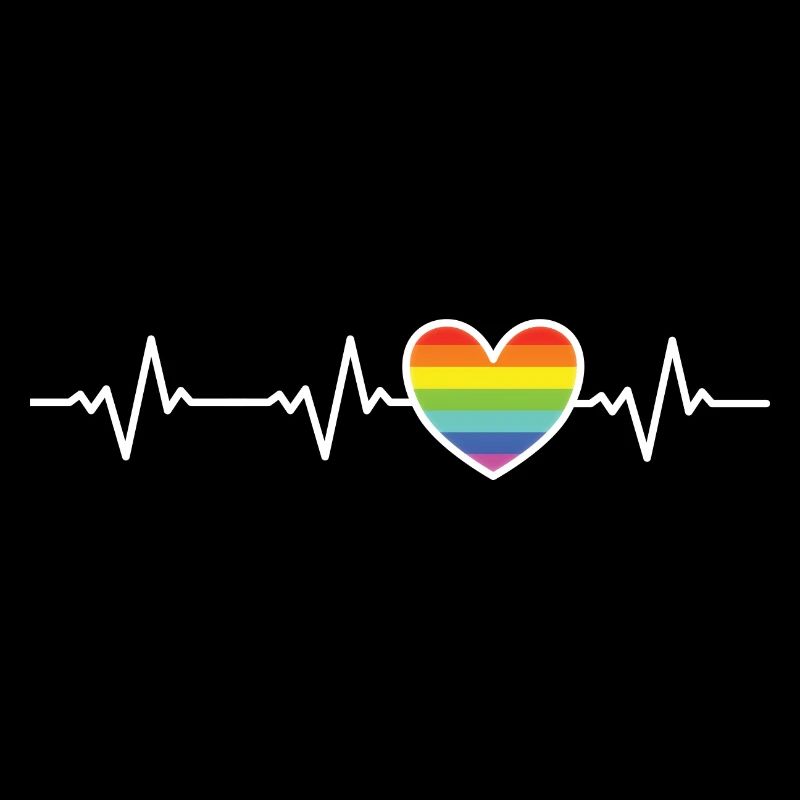 Pride LGBTQ Regenbogen Herz Herzschlag