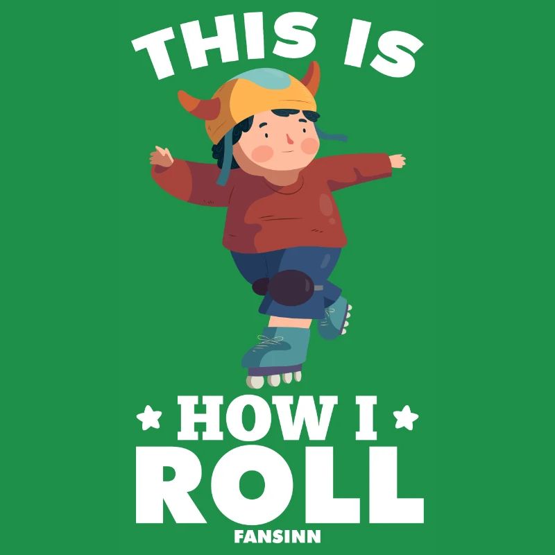 Child rides inline skates