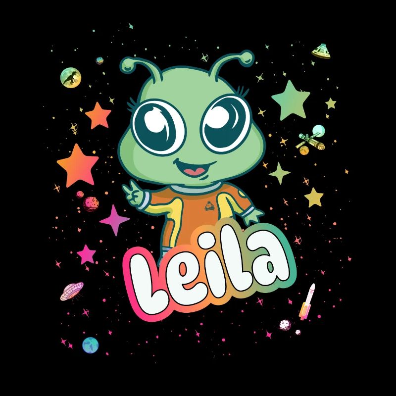 LEILA - Schöner Mädchen Name mit süßem Alien