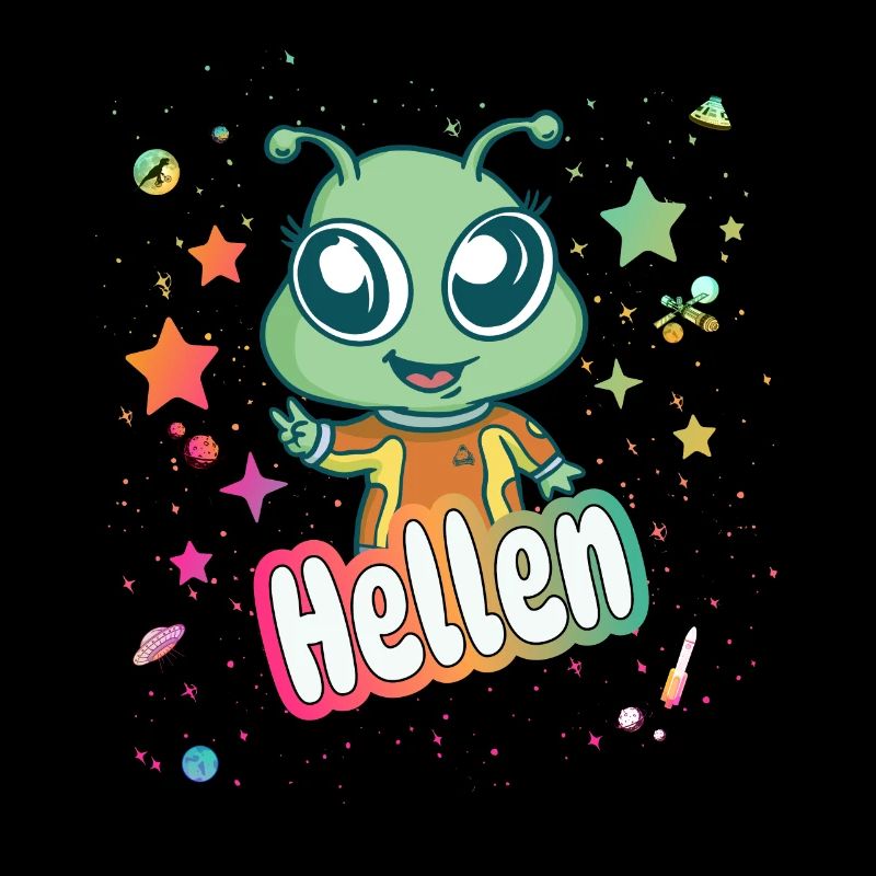 HELLEN - Beau nom de fille avec un extraterrestre mignon