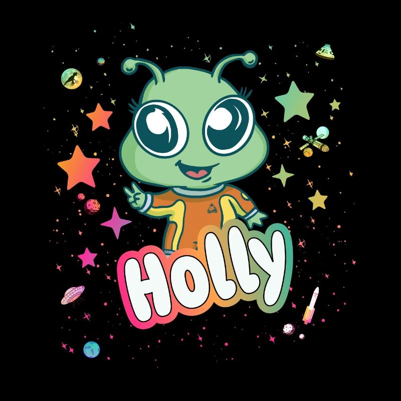 HOLLY - Schöner Mädchen Name mit süßem Alien