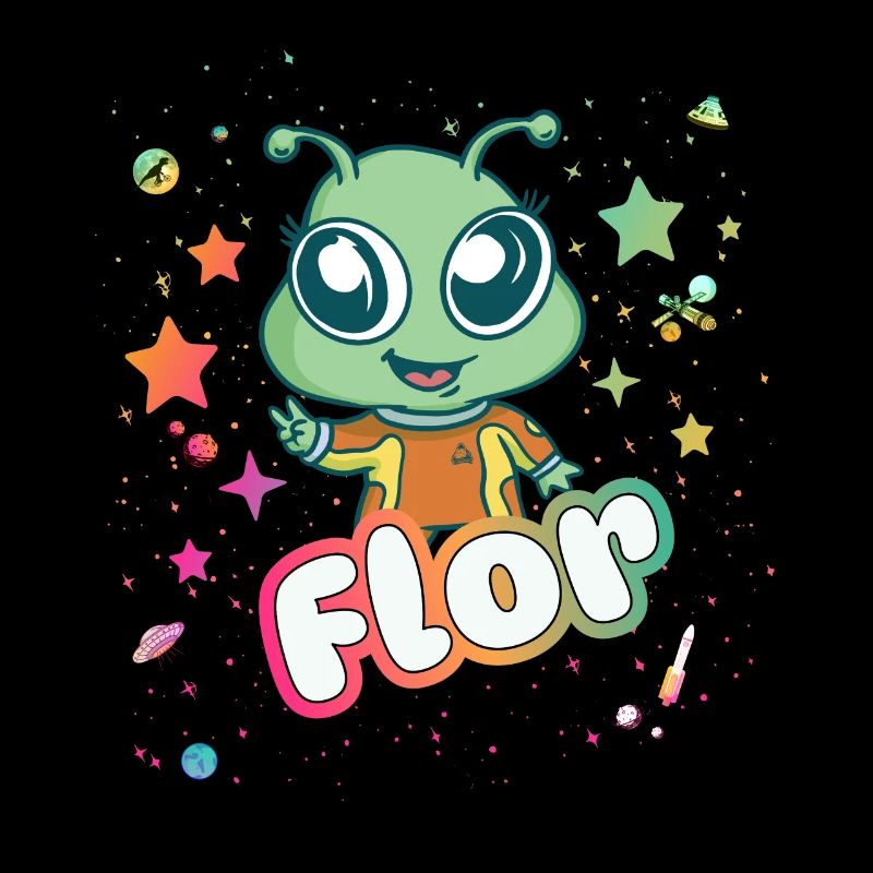 FLOR - Schöner Mädchen Name mit süßem Alien