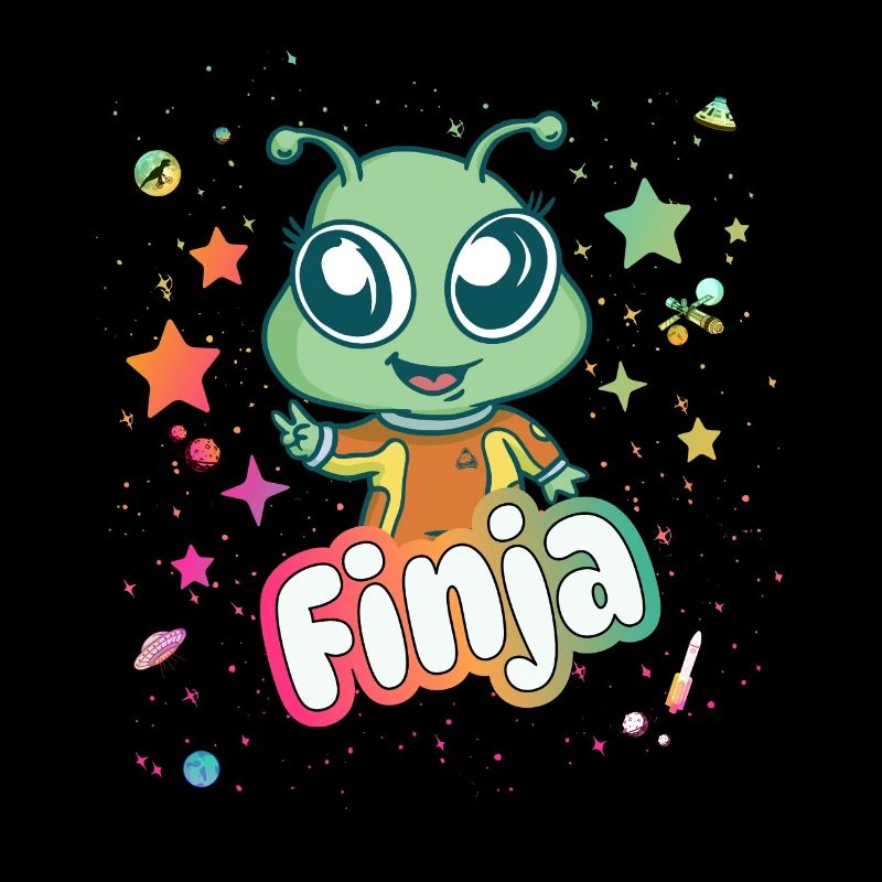 FINJA - Schöner Mädchen Name mit süßem Alien