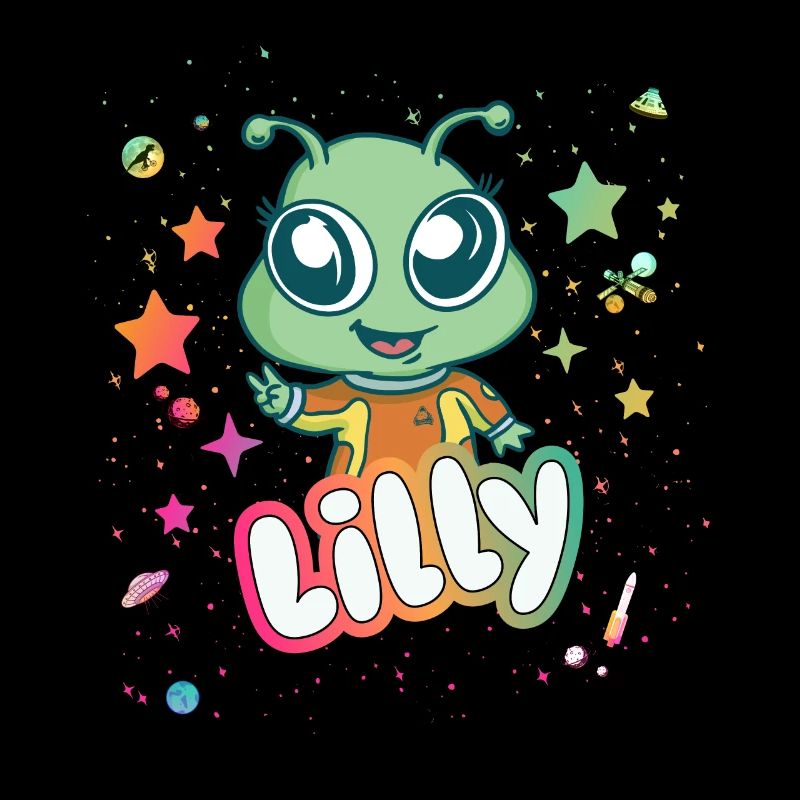 LILLY - Schöner Mädchen Name mit süßem Alien